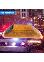 Warning Light Strobe Flash Rechargeable Warning LED Lamp Solar Powered Night Driving Balustrades Road Safety Control Chip