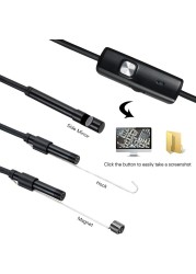 720P Endoscope 5.5mm Lens PC Android USB Endoscope Camera 1M 2M Waterproof LED Cable Car Inspection Camera Snake Tube Endoskop