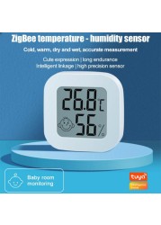 Tuya Zigbee Temperature Humidity Sensor Tuya Smart Life App Voice Remote Control LCD Screen Support Alexa Google Home