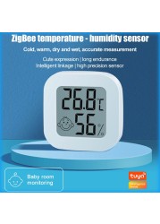 AUBESS Tuya Zigbee Temperature Humidity Sensor Indoor Hygrometer Hygrometer Lifetime Smart Alexa Google Home Assistant