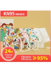 Spain 4-14 Years Kids Mask Express Delivery KN95 5 Layers Dust Mask FFP2 Mascarillas Boys Girls Face Mask Respirator