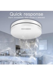 New Graffiti Intelligent WiFi Fire Smoke Alarm Home Wireless Smoke Detector Sensor Light Sound Alarm Sensor High Decibel Speaker