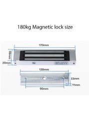 DC 12V Electromagnetic Lock 180KG (350LB) Holding Force for Single Door Surface Mounted