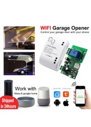 Tuya Smart Garage Door Opener WiFi RF 1/2/4CH Controller Relay Switch Timer Works with Alexa Google Home Voice Command