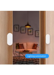 Tuya Zigbee Door and Window Sensor + Light Detector Brightness Smart Door Open/Closed Smart Home Alarm Work with Alexa