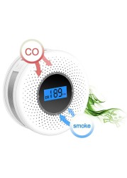 Combined Smoke Detector Carbon Carbon Monoxide Detector With Display , Smoke CO Sensor Alarm Detector 2 in 1 2021 New