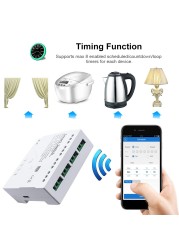 2022 New Tuya WiFi Smart Switch 220V 4CH RF Circuit Breaker Relay Light Smart Home Controller with Alexa Google Home Key Chain