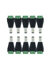 DC female power socket, cctv camera threaded wire connector, 10pcs