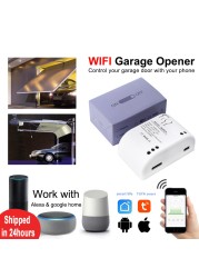 Wifi Garage Door Opener 1 2 4 Channels Gate Controller Switch RF 433 Tuya Remote Timer Remote Control Work With Google Home Alexa