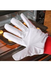 1 Pair Workplace Finger Heat Shield Tensile Faux Leather Durable Indoor Safe Work Guard Protective Welding Gloves Adult