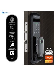 Smart Smart Lock With Wifi Fingerprint Lock Support Fingerprint/Password/RFID Card/Key/TTlock Bluetooth/Tuya Wifi Unlock