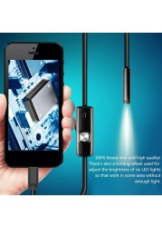 1M 7mm Endoscope For Androids Phone Computer Combo Dimmable Industrial Endoscope Pipe Auto Repair Waterproof Meter Endoscope