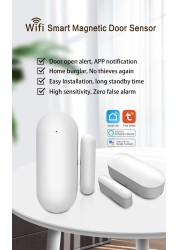 Aubess Tuya Smart WiFi Door Sensor Compatible with Alexa/Google Home/Smart Life APP Door Open/Closed Security Alarm Detector