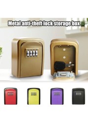 2022 Mini 4 Password Key Cabinet Wall Mounted Security Anti-theft Outdoor Indoor Home Security Key Protection Lock Storage Box