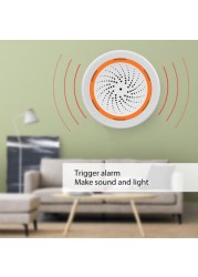 Tuya Sirene Smart Zigbee Alarm Siren Sensor SmartLife APP 3 in 1 90dB Light Sound Home Security Sirene Via ZigBee Home Gateway