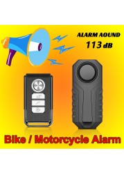 Wireless Remote Control Bike Alarm Waterproof Electric Bicycle Motorcycle Car Security Anti-lost 113DB Vibration Alarm Detector