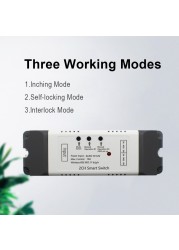 DC 7-32V DC 7-32V 24V 12V 85V-250V USB 5V DC Self-locking Wireless Interlock Switch Controller Ewelink Garage APP Ewelink