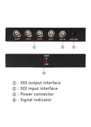 Wiistar SDI Splitter 1 in 4 out SDI Extender Converter 1x4 Support 3G/SD/HD-SDI 1080P for Video Monitor