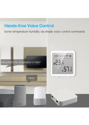 Tuya WiFi Temperature and Humidity Display Sensor Baby Room Temperature and Humidity Monitor Alarm Control Switch for Alexa