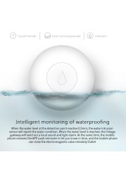 ZigBee Flood Sensor Smart Water Leak Detector Smart Life APP Connectivity Alarm via Tuya Gate Work with Alexa Google Assistant