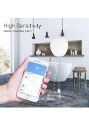 Tuya WiFi Smart Water Leak Sensor Water Leak Sensor Detector Flood Alert Bypass Waterproof APP Remote Control Home Security