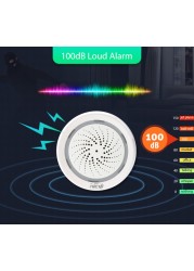 Tuya 3 in 1 WiFi Alarm Siren with Temperature Humidity Sensor Smart Home Wireless Sound Light Alarm Smart Life APP Push