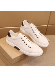 High quality men's leather shoes luxury brand casual and comfortable men's shoes lace-up fashion flat shoes sneakers