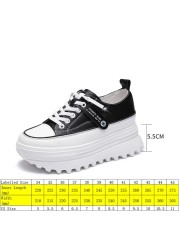 Fujin 5.5cm Genuine Leather Platform Chunky Wedge Shoes Sneaker White Casual Shoes Comfortable Breathable Spring Autumn Shoes