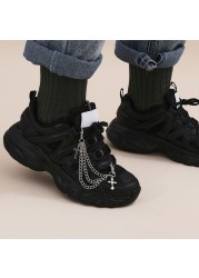 Hip Hop Trendy Anklet Chain Unisex Cross Tassel Necklace Boot Shoes Chains Sliver Fashion Punk Style Shoe Chain Party Jewelry