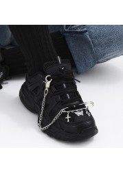 INS Fashion Charm Cross Tassel Necklace Boot Chain Jewelry for Women Unisex Trendy Hip Hop Anklet Chain Jewelry Party Gift