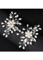 2pcs/pair Elegant Fashion Rhinestone Pearl Shoes Clips Female Flower Dress Hat Wedding Party High Heels Charm Ornaments