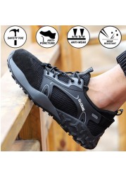 All seasons anti-smashing steel cover men's safety shoes fashion casual wear breathable safety protective work shoes