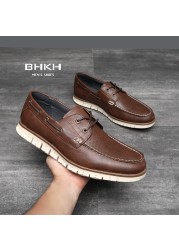 BHKH New Mens Loafers Shoes Spring/Summer Fashion Men Casual Shoes Comfortable Smart Work Casual Office Men Shoes