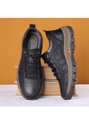Men's shoes spring autumn and winter new hiking shoes casual sneakers leather shoes men's cotton shoes single shoes39-44