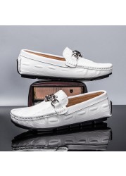 2021 shoes man 100% genuine leather man flat shoes loafers slip on flat shoes moccasins man driving shoes