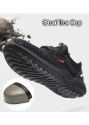 Steel Toe Protective Work Shoes Men Women Puncture-proof Boots Indestructible Shoes Lightweight Breathable Sneakers Women Size 36-48