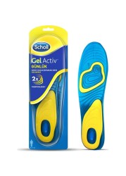 Scholl Gel Active Daily Foot Insoles for Men Casual Shoes Orthotic Feet Soles Cushion for Flat Shoe Scholl Gel Active Insoles for Men Dr. Shul