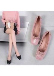 Elegant Comfortable Women Ballet Flats Shoes Bowknot Shoes Autumn Spring New Shoes zapatos planos de mujer 35-44