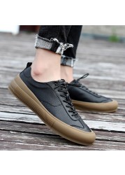 Men's formal shoes fashion sneakers non-slip genuine leather outdoor comfortable stylish low-cut casual flat sneakers