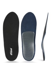 IFitna Flat Feet Arch Support Orthotic Leather Insole Ultra-thin Elastic Insert Men Dress Shoe Sole Replacement Heel Pain