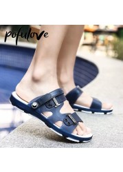 Pofulove Sandals For Men Designer Shoes Summer Beach Sandals Slippers Fashion Non-slip Durable Casual Shoes Gladiator Zapatos Eva