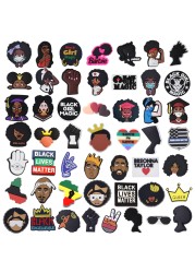 50pcs in random black man soft PVC cartoon shoe ornament wholesale shoes decoration accessories for kids