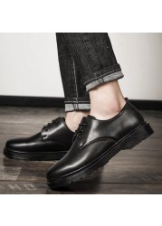 Spring Autumn Luxury Dress Shoes Men Plus Size Men Oxfords Daily Office Business Shoes Black White Fashion Casual Leather Shoes