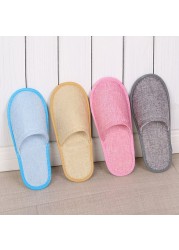 1 Pair Hemp Slippers Simple Men Women Hotel Travel Spa Portable Folding House Disposable Home Guest Indoor Slippers Plus Size