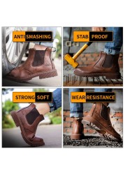 Anti-smashing safety shoes wear high-grade safety shoes men's safety shoes waterproof oil slip protective safety shoes