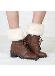 DIY Shoes Accessories Knitting Wool Keep Warm For Shoes Elastic Foot Protection Socks Foot Warming Winter Boot Cuffs