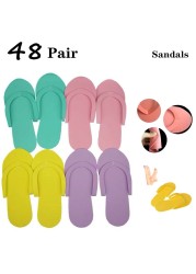 Girseabi 48 Pairs Disposable Slippers Portable Travel Foam Shoes EVA Sandals Beach Spa Flip Flop Hotel Nail Salon Pedicure Tools