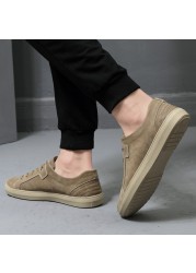 Men's Leather Moccasins Flat Shoes Handmade Comfortable Walking Shoes New 2020