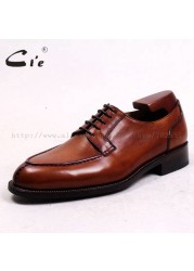 Cie-Men's Genuine Calfskin Leather Outsole Handmade Breathable Leather Brown Goodyear D143 Free Shipping