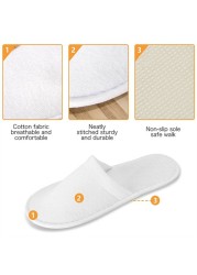 30 Pairs of Disposable Slippers, Soft Touch A+ Quality Closed Toe, Suitable for Hotel, Spa Guests, Travel Men and Women (White)